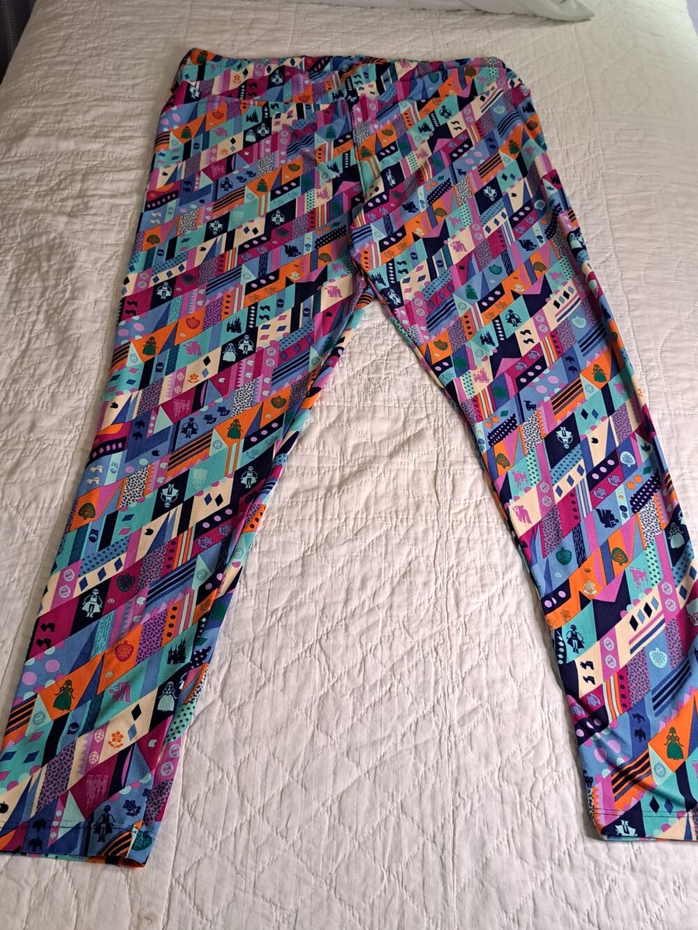 Women's LuLaRoe Disney colorful Stretch pants Size TC2
